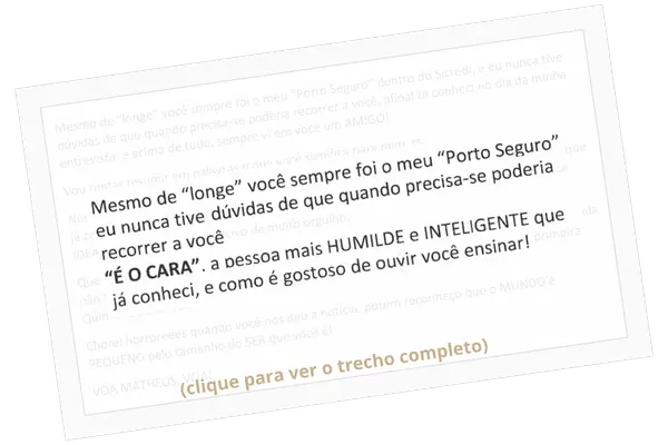 Excerto de carta recebida, com identidade preservada