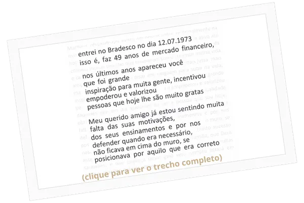 Excerto de carta recebida, com identidade preservada