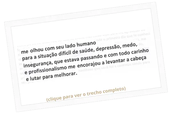 Excerto de carta recebida, com identidade preservada